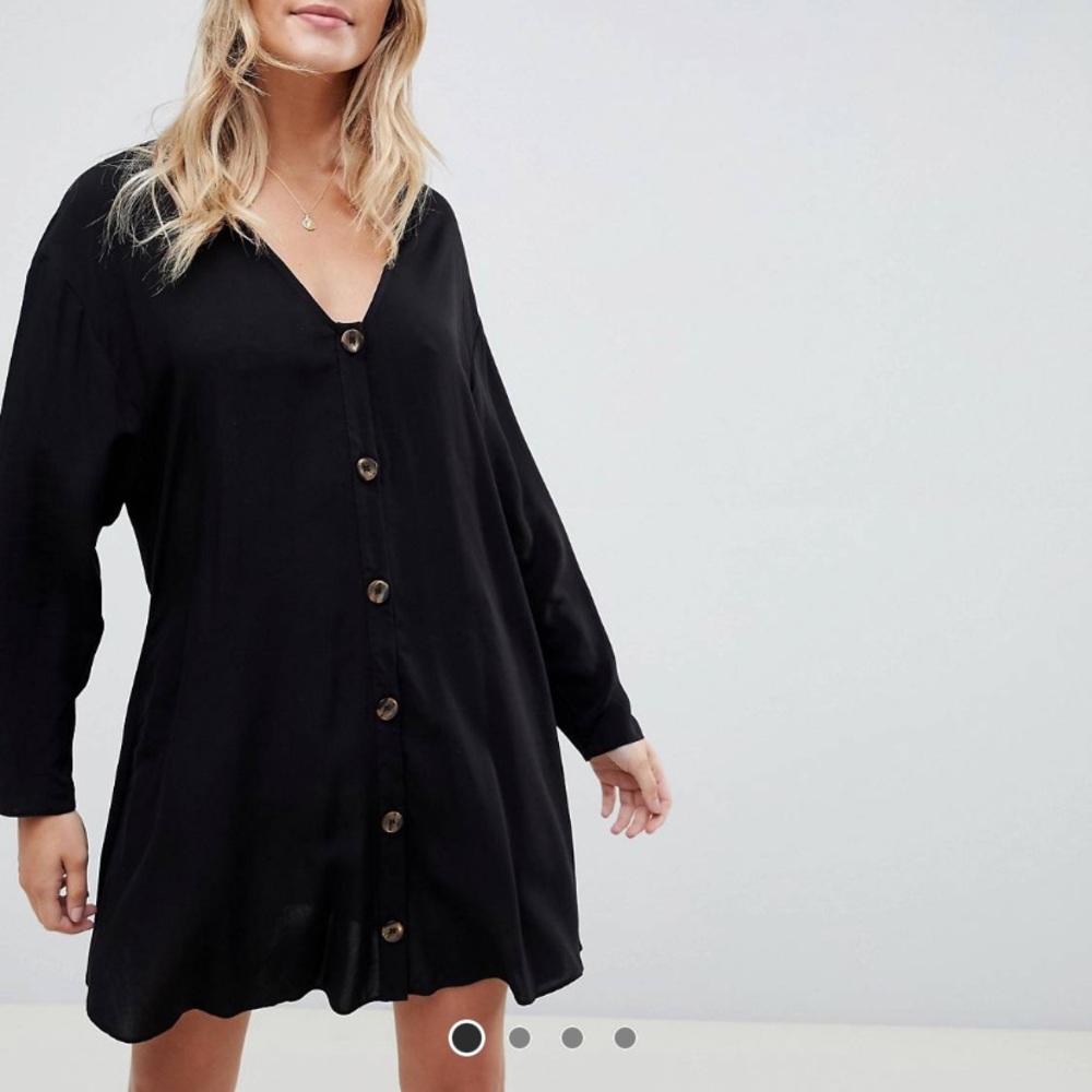 ASOS DESIGN Button Through Mini Dress - Picture 3 of 8